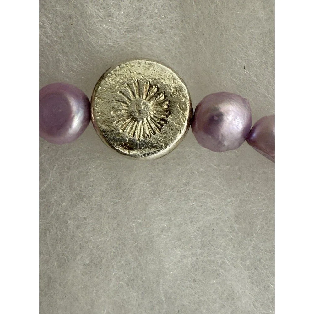 Lavender Baroque Pearls 925 Sterling Silver Jewelry Bracelet With DREAM Engraved
